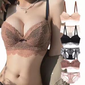 노와이어 로맨틱 올오버 수술 레이스 빅푸쉬 볼륨 브라 팬티 세트 (3color)
