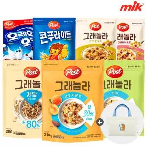 [10%중복쿠 폰]포스트 피칸/살구 아몬드 310g x 3개 + 크리치오에코백 [콘푸라이트/시리얼/코코볼/크랜베리아몬드/카