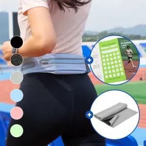 카르닉 러닝벨트 + 쿨링타올 세트 트레일러닝 가방 백 마라톤 조깅 런닝 등산 플립벨트 힙색