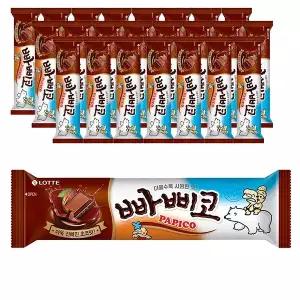 [슈팅냉동] 롯데웰푸드 빠삐코 초코 130ml, 24개