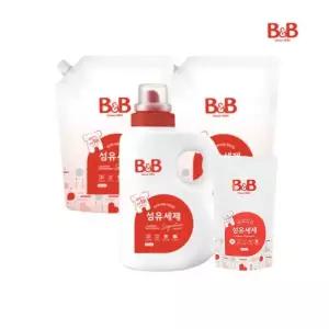 [비앤비][증정] 유아 섬유 세탁세제 시그니처 용기 1500ml 1개 + 리필 1500ml 2개 (+세제800ml증정)