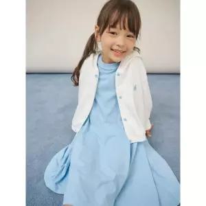 [BEANPOLE KIDS] 여아 저지 반소매 원피스&크롭 후드 집업 SET  스카이 블루 (BI5771G01Q) (BI5771G01Q)
