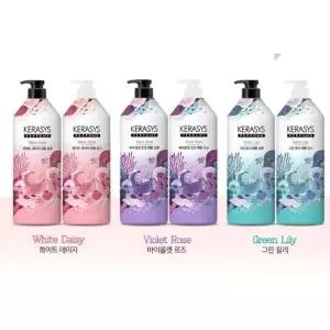 케라시스 퍼퓸 샴푸/린스 1L 3개 (그린릴리 샴푸2 + 린스1)+ 200ML 트리트먼트 증정
