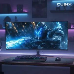 큐빅스 울트라와이드 커브드 WQHD 34인치 모니터 IPS 100Hz 게이밍 컴퓨터모니터 QX340CV