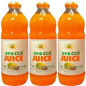 천보바이오 내추럴CCA주스 3000ml 초 대용량 당근 사과 양배추 주스 1Lx3병