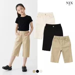 [NIXKIDS]여아) BK/코튼 컬러 워싱 풀밴딩 5부 스키니(FKQMDDH950M)