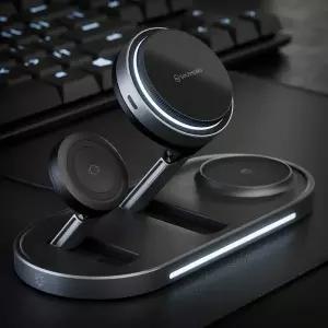 [신지모루]Qi2.2 초고속 3in1 맥세이프 무선 충전기 거치대 M 듀얼폴드 쿨러터보 여행용 접이식