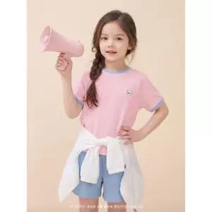 [BEANPOLE KIDS] 여아 달이 포인트 와플 상하 세트 - 라이트 핑크 (BI6342G04Y)