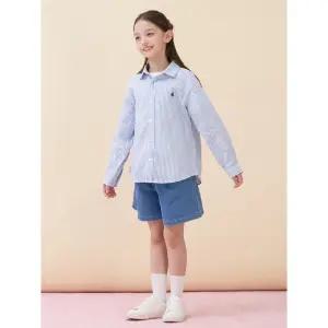 [BEANPOLE KIDS] 린넨폴리 혼방 스트라이프 셔츠 - 블루 (BI6364U02P)