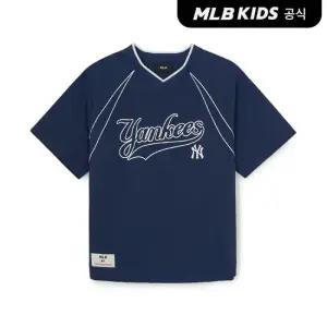 [MLB키즈 공식]26SS 스포티브 바시티 우븐 메쉬 배색 티셔츠 NY (Navy) 7ATSV0163-50NYS