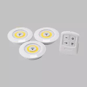 무드등 LED 부착식 롱거라이트 전구색 3개 리모컨포함감성등 인테리어등 조명 선반 장식장 미니등