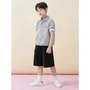 [BEANPOLE KIDS] 클래식 시어서커 상하 세트  블랙 (BI6465U015)