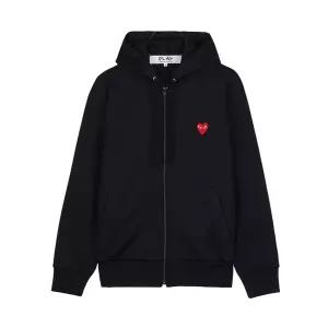 [꼼데가르송] FW25 공용 레드하트 와펜 후드집업 AX T172 051 BLACK 122993
