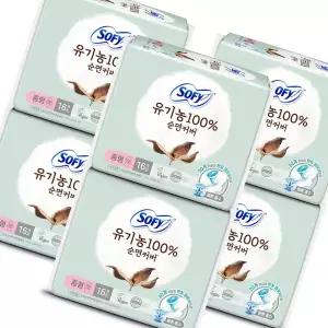 쏘피 유기농 순면커버 중형 16개x 6팩