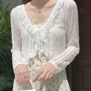 여성 플라워 레이스 망사 가디건 비치웨어 수영복 커버업 시？ス루 아우터 여름