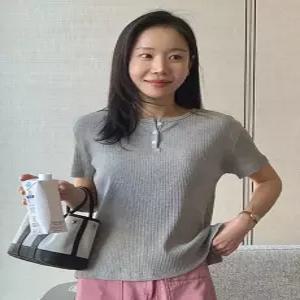 MADE 소프트 골지 버튼 반팔 티셔츠 (4 color)