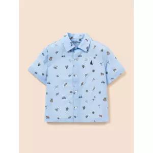 [BEANPOLE KIDS] [다리아송] 시어서커 반소매 셔츠 - 스카이 블루 (BI6465U90Q)