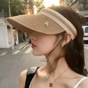 와이드 여성 라탄 밀짚 썬캡 자외선차단 휴양지 모자 3컬러