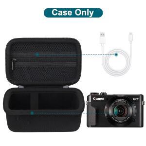 캐논 파워샷 G7 X Mark III/ II 디지털 4K 브이로그 카메라용 케이스, 지퍼 메쉬 포켓은 USB 케이블에 맞