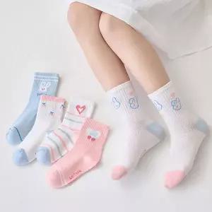 [보리보리/꼼지]NM41 하트바니(5족)세트 메쉬 유아 주니어 초등 양말