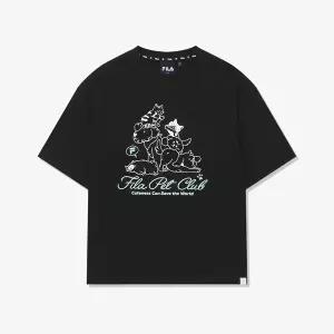 [휠라키즈]휠라 키즈 Drywave 에어로쿨 CAT 루즈핏 티셔츠 BLACK FK262RS07X014 001