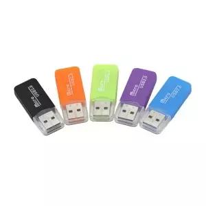 색상 휴대용 미니 USB 2.0 TF SD 메모리 카드 리더기 PC 노트북 컴퓨터 차량 스피커 용 고속 어댑터