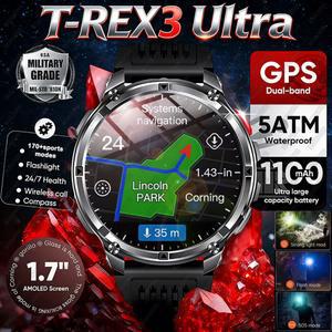 빔시계 2026 뉴 TREX3 울트라 1100MAH 초대용량 시계 방수 스포츠 5ATM 대화면 7인치 성인 1 배터리 기능 남성용 통화 스마트워치