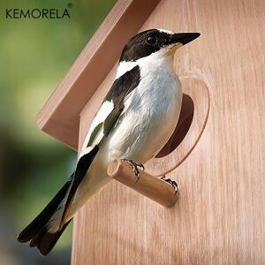 KEMORELA 애완 동물 새 집 정원 나무 창 앵무새 사육 상자 사랑 둥지 유리 창보기에 적합