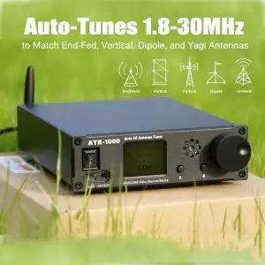 dmb안테나 AMNVOLT ATR1000 1000W 1.8-30MHz HF 단파 라디오 튜너 1.8인치 TFT 스크린 안테나 자동 3가지