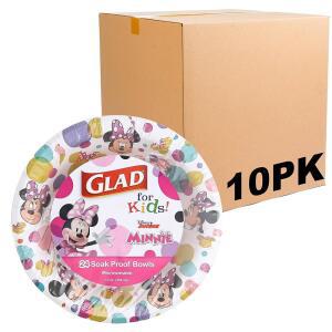 Glad 친구들 일회용 종이 그릇 미니 도트 튼튼함 젖음 방지 전자레인지 사용 가능한 인 스낵 355ml 12 24개 10팩