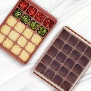 [하프클럽/알티피아]실리콘 트레이 소분 이유식 보관 뚜껑 큐브 용기