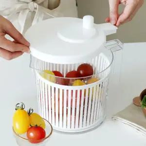 [eTv]콤팩트 만능 야채 탈수기 핸들 손잡이형 2.5L / 반자동 샐러드 스피너