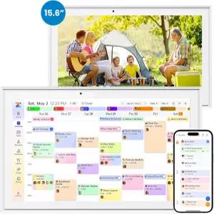 15.6인치 스마트 디지털 캘린더 터치스크린 패밀리 플래너 및 안무 차트 32GB 전자 벽 책상 장착 가능
