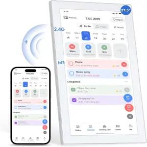 디지털 캘린더 스마트 플래너 가족 일정 사진 공유 앱 전화 동기화 WiFi 식사 벽 및 책상 장착 가능한