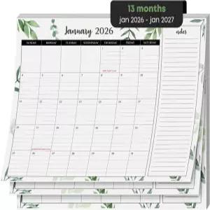 2026년 데스크 캘린더 11인치 x 8.5인치 또는 벽걸이 간편한 계획을 위한 분리 패드 1월부터 2027년