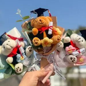 [하프클럽/]미니 졸업곰 인형 꽃다발 곰돌이 테디베어 곰인형 봉제인형 입