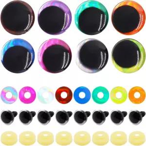 BUXIMN 16pcs 16mm 3D 소형 안전 눈 타이 다이 코바늘 인형 공예용