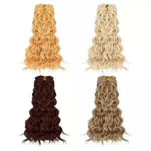 DICOSMETIC 4PCS 인형 머리 가발 20cm 곱슬 긴 고온 섬유 위에 올려진 화려한 인조 머리카락 제작 키트