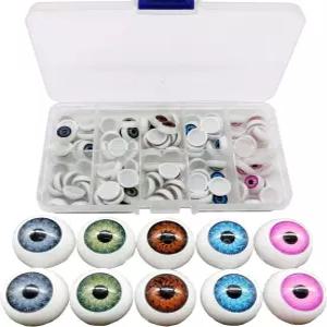 DIY 인형 곰 공예 할로윈을 위한 티후드 100pcs/box 12mm 반원형 아크릴 눈