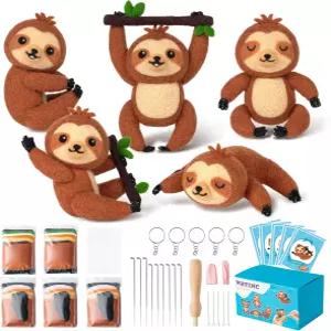 WATINC 바늘 펠트 스타터 키트 - 귀여운 인형 울 도구 폼 패드 DIY 홈 데코 공예 파티 용품 초보자용