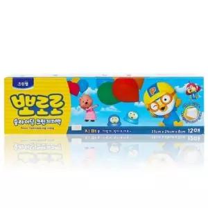 일회용지퍼백 크린랩 뽀로로 슬라이딩지퍼백(대) 12매 10개