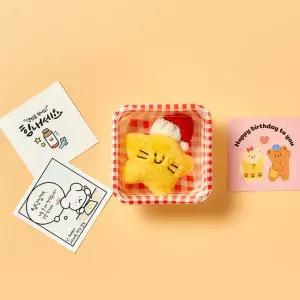 아트박스/알럽하우스 노랑 별냥냥이(모자) 트윙클 키링+카드+체크박스