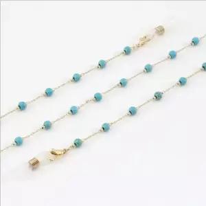 천연 터키석 비즈 마스크걸이 마스크스트랩 안경줄 마스크끈 악세사리 (W796D1D)