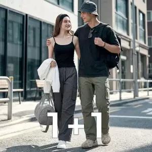 [미즈노][1+1] 남녀공용 투웨이 밴딩 와이드 파라슈트 카고팬츠