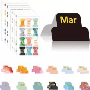 120 PCS 월간 플래너 탭 - 저널 주최자를 위한 다채로운 금속 접착 지수 스티커 사무실 및 스터디 조직을