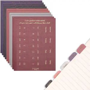 10pcs 플래너 월간 탭 자체 접착 월 홈 오피스 캘린더 노트북 저널용 스티커 정리하기