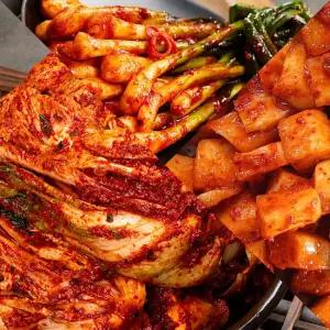 Fresh 자연락 전라도 모든재료 국내산 포기김치혼합세트 (포기3kg+깍두기3kg+파1kg)