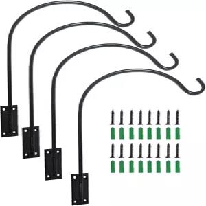 WZMYO 데크 새 모이통 걸이 벽걸이 4팩 장착 난간 식물 꽃바구니 풍차 등불 휴일 장식용