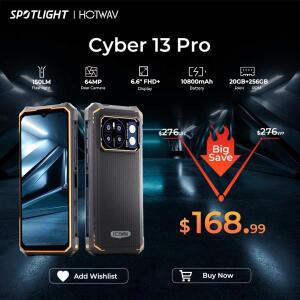 [월드 프리미어] HOTWAV Cyber 13 Pro 150LM 손전등 20GB+256GB 6.6인치 FHD+ 2K 10800mAh 20W 고속 충전