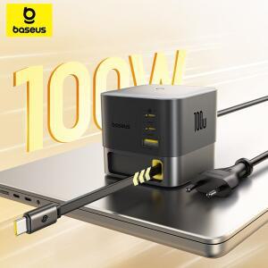 베이스어스 100W 데스크탑 충전기, 태블릿 노트북 고속 충전기, 접이식 USB C 폰 충전기 (아이폰 17, 16,